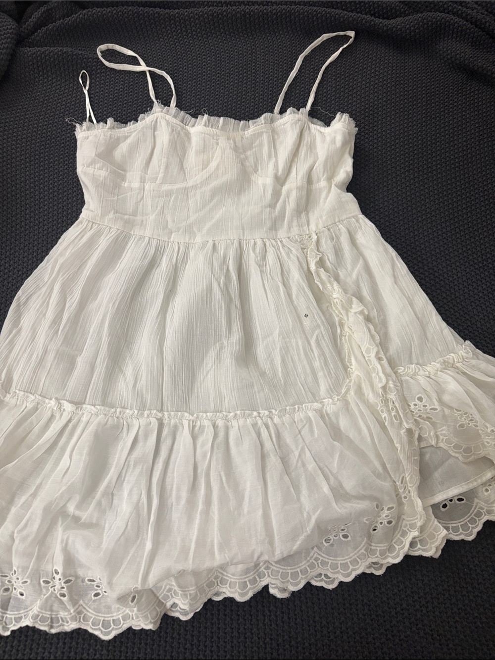 Aeropostale White Eyelet Spaghetti Strap Sundress